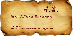 Andráska Makabeus névjegykártya